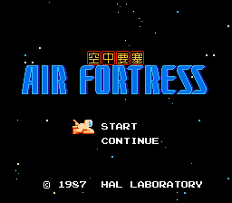 Air Fortress title screenshot
